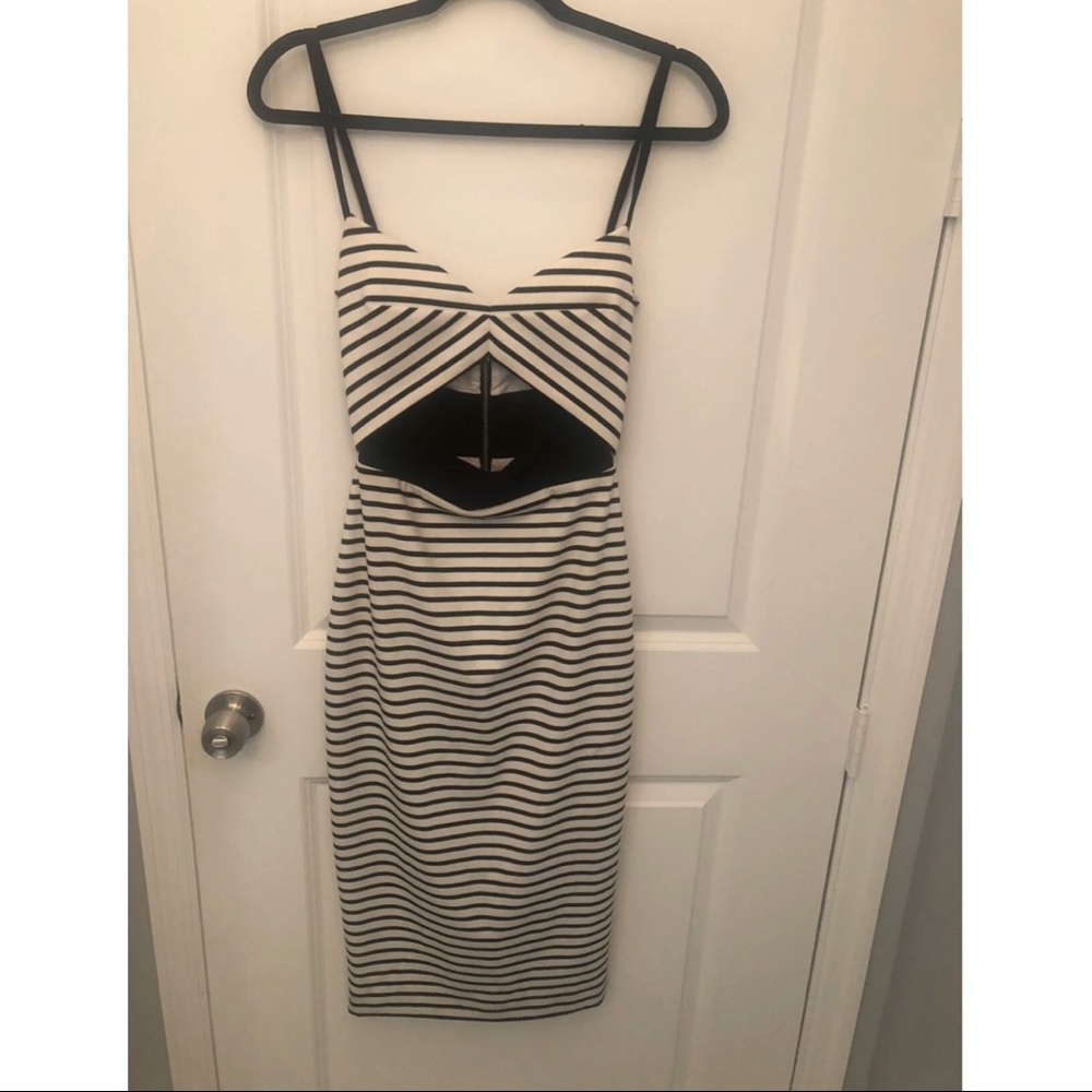 NICHOLAS black and white stripe dress